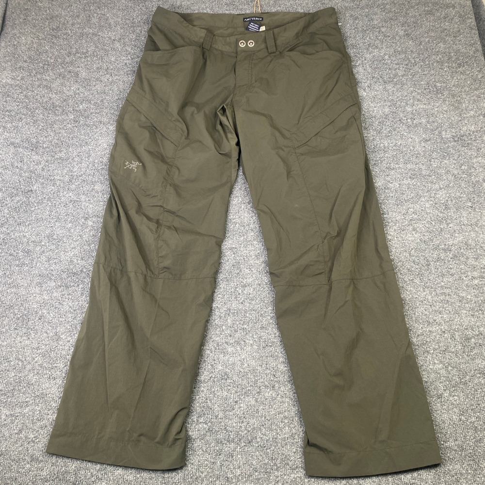 Arcteryx Mens 38x32 Hiking Cargo Pants Olive Green Lightweight Outdoor Utility